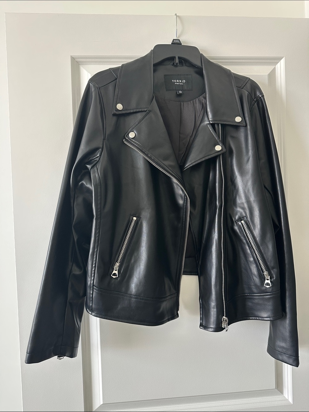 Torrid Black Faux Leather Moto Jacket Size 2